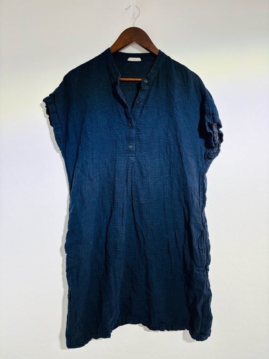Eileen Fisher Dresses & Skirts - Eileen Fisher Organic Cotton Gauze Tunic‎ Dress Blue Textured Oversized